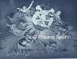 Pflanzenillustration Passiflora incarnata Illustration Wirkung Fleischfarbene Passionsblume Radierung Roland Spohn